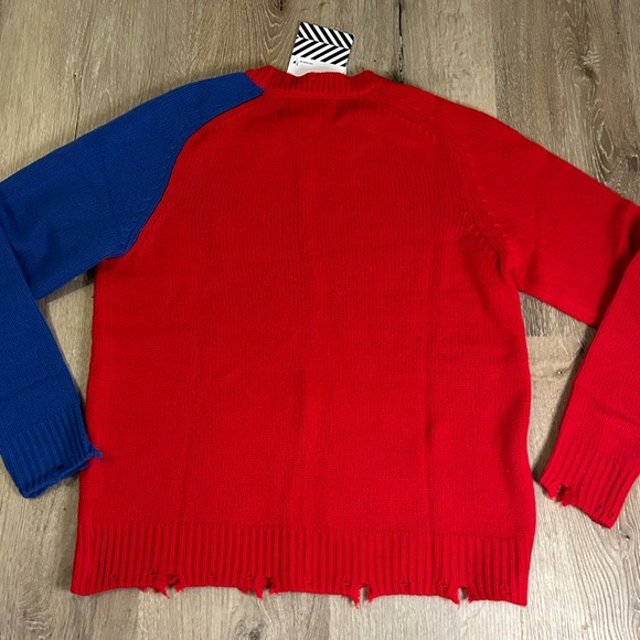 Free People x Sandrine Rose Wool / Cashmere Red & Blue Sweater NWT - Picture 8 of 10